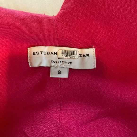 Esteban Cortazar Collective Pink Ruffle Accents Mid-Calf length Luxury Dress S - Picture 7 of 14